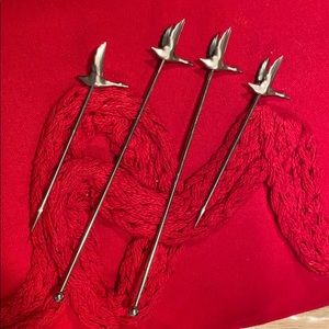 Grey Goose Metal Stirrers Olive Holders NeverUsed